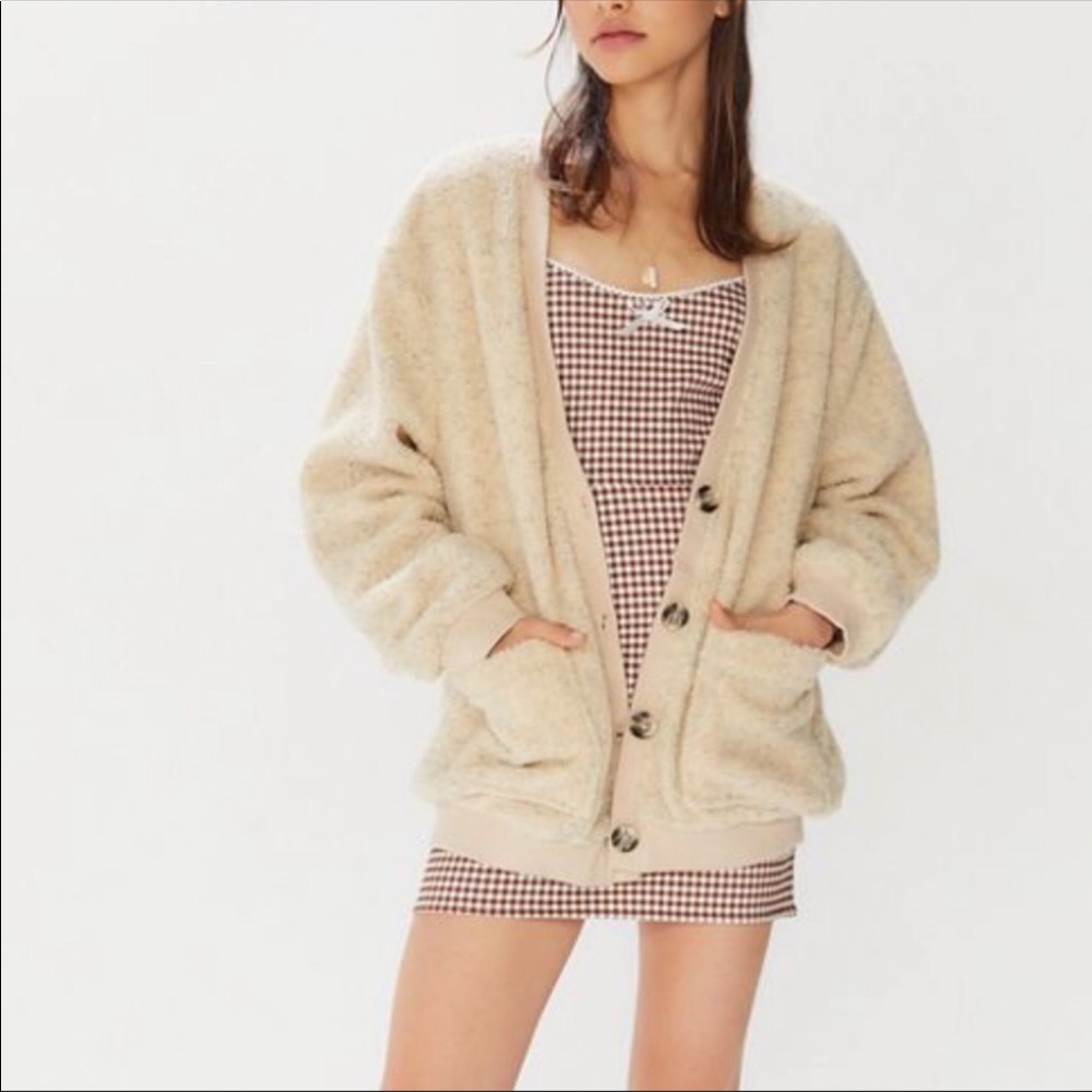 Urban Outfitters Teddy Button-Front Sweater